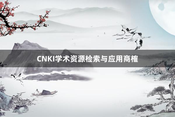 CNKI学术资源检索与应用商榷